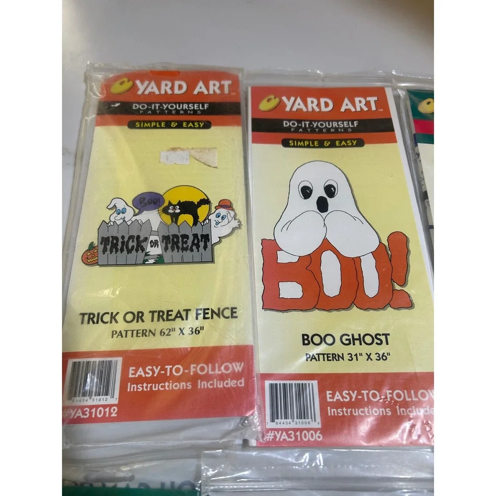 Lot of 8 Vintage Yard Art‎ DIY Woodcraft Patterns Halloween Christmas 1998 HDA